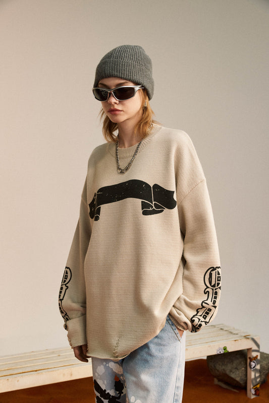 MANUAL DESTRUCTION WOOL SWEATER